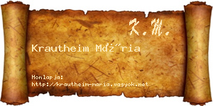 Krautheim Mária névjegykártya