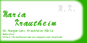 maria krautheim business card