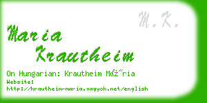 maria krautheim business card